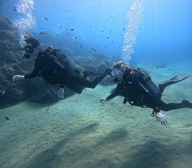 Diving baptism in Lanzarote